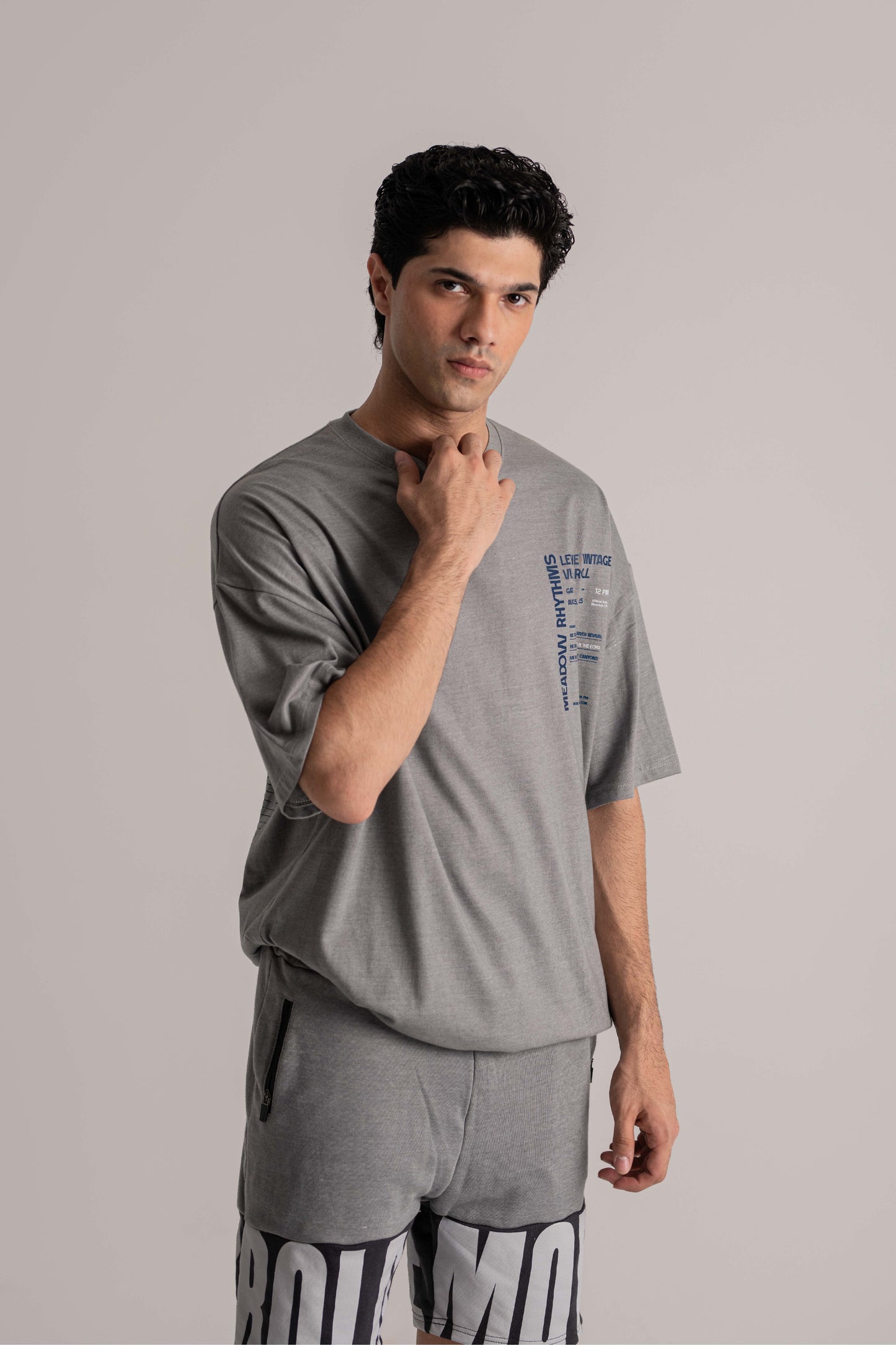Gray Oversized Tee Shirt