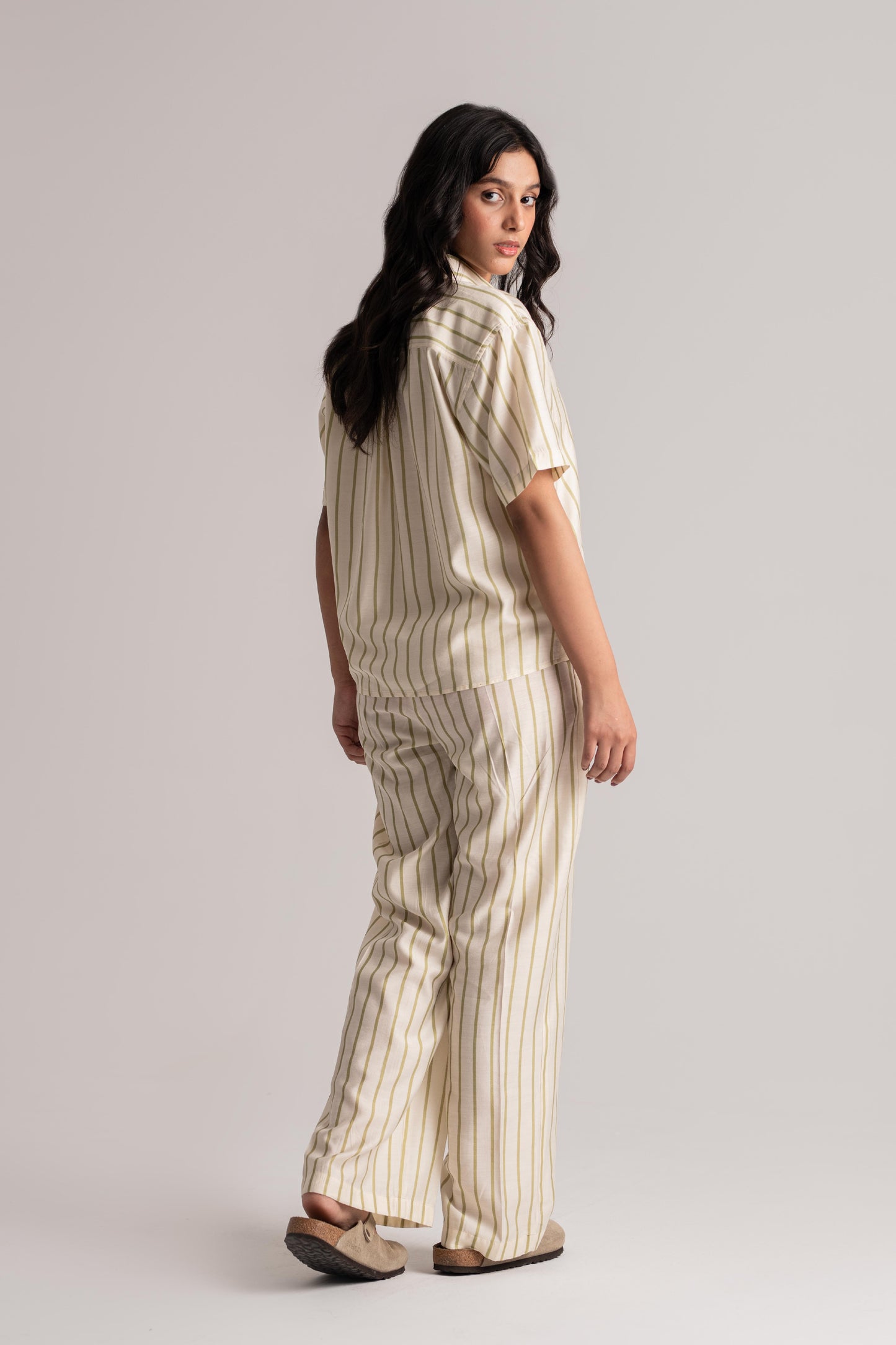 Stripped Cream Cotton Co-ord Set
