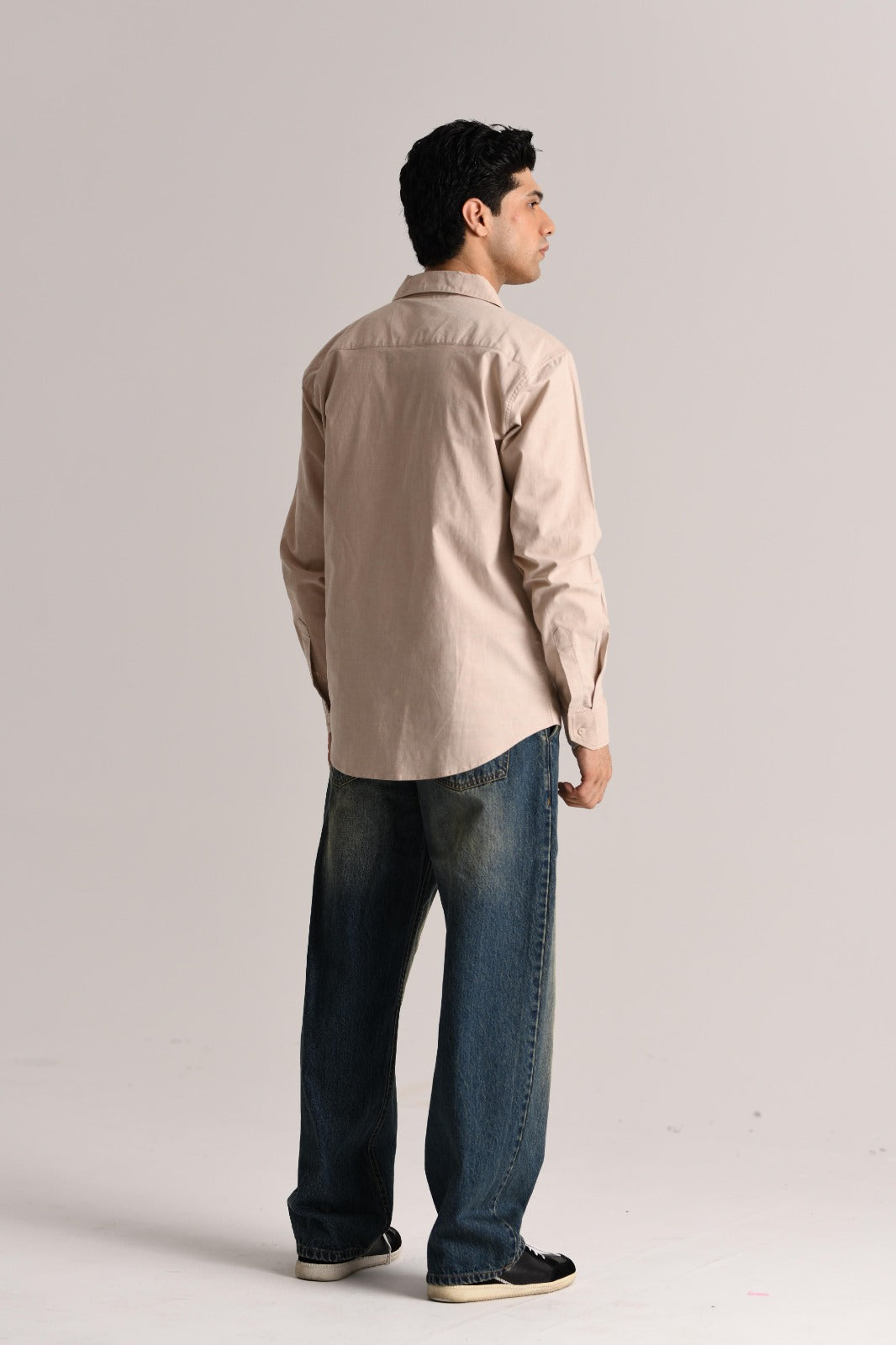 Beige Chambray Full Sleeve Shirt