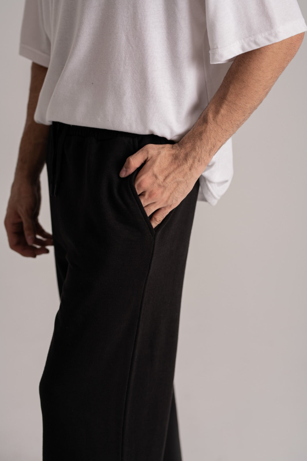 Black Oversized Flare Bottom Pants