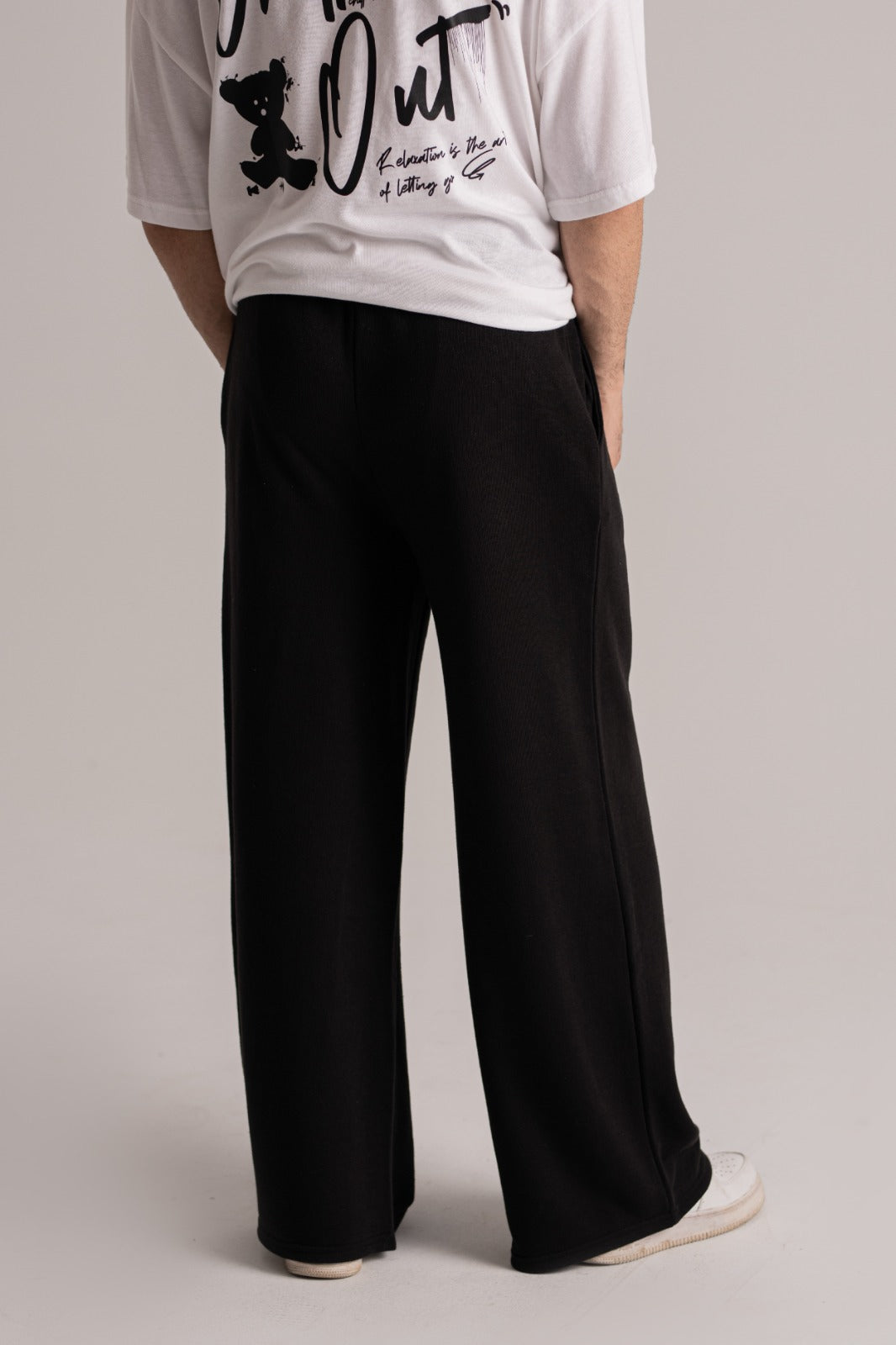 Black Oversized Flare Bottom Pants