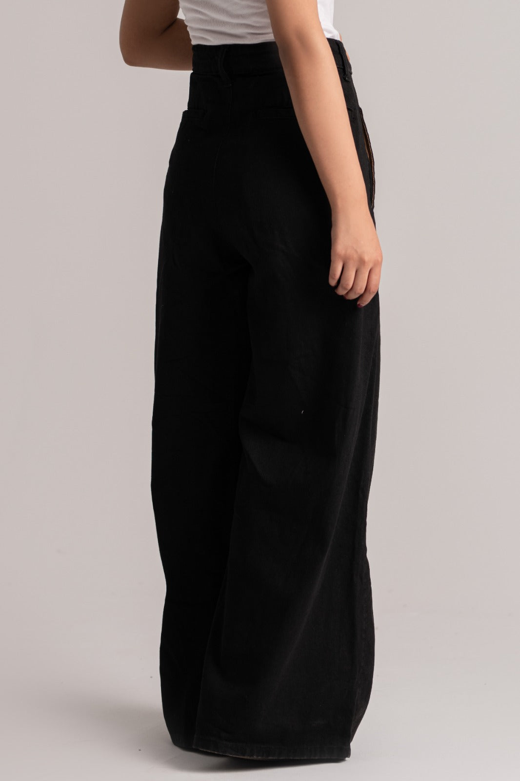 Black Relaxed Fit Flare Jeans