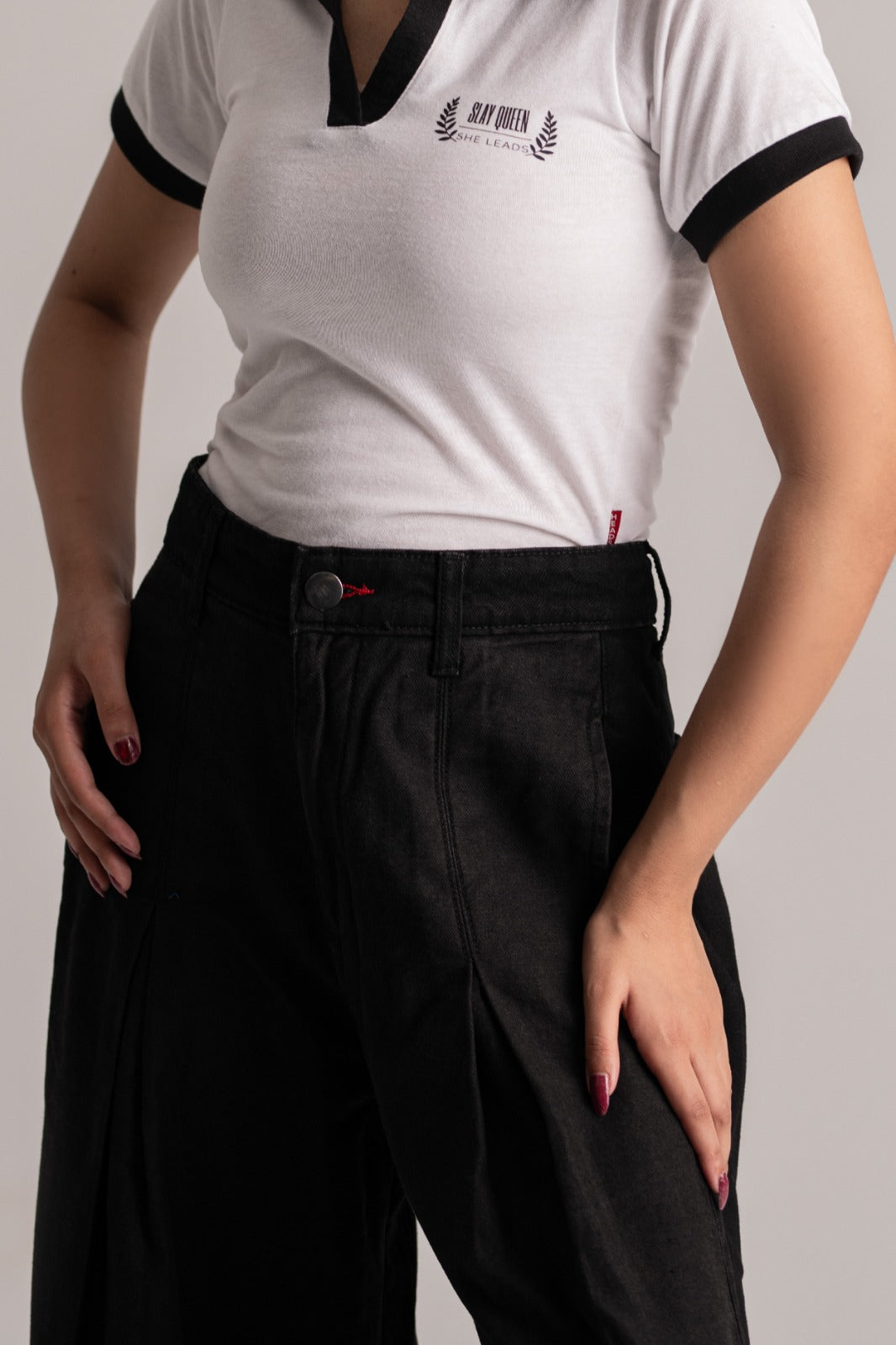 Black Relaxed Fit Flare Jeans