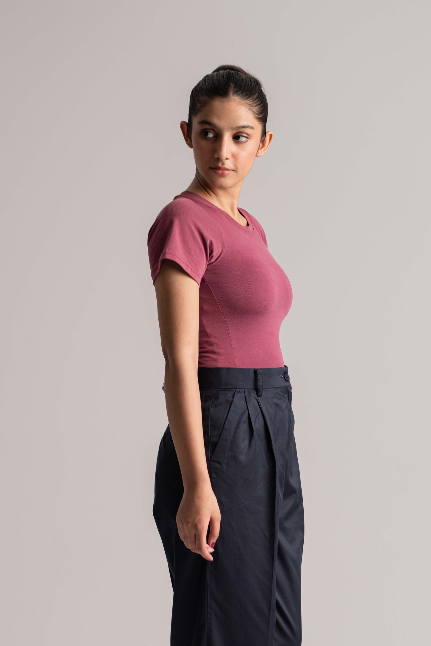 Red Plum Lycra Jersey Crop Top