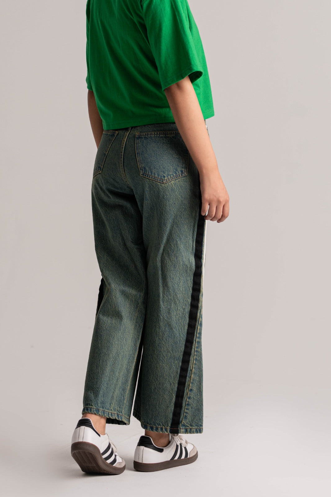 Blue Cotton Denim Flare Jeans