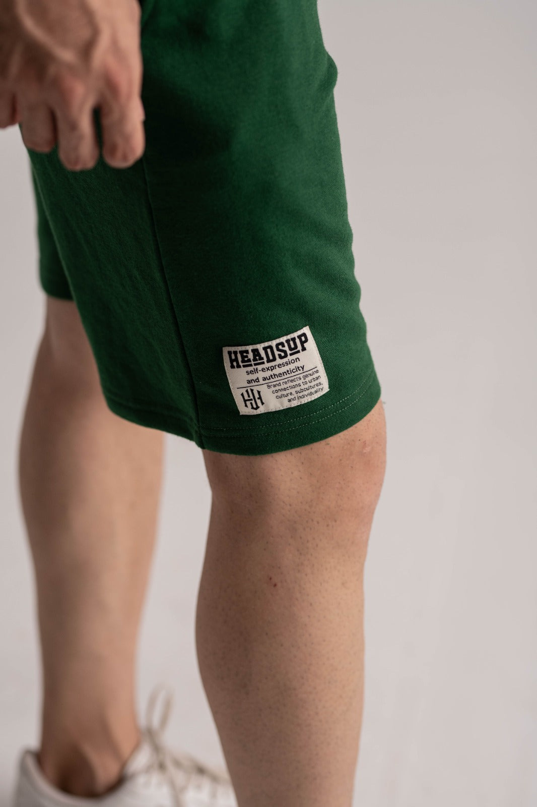 Deep Green Terry Shorts with Cross Pocket