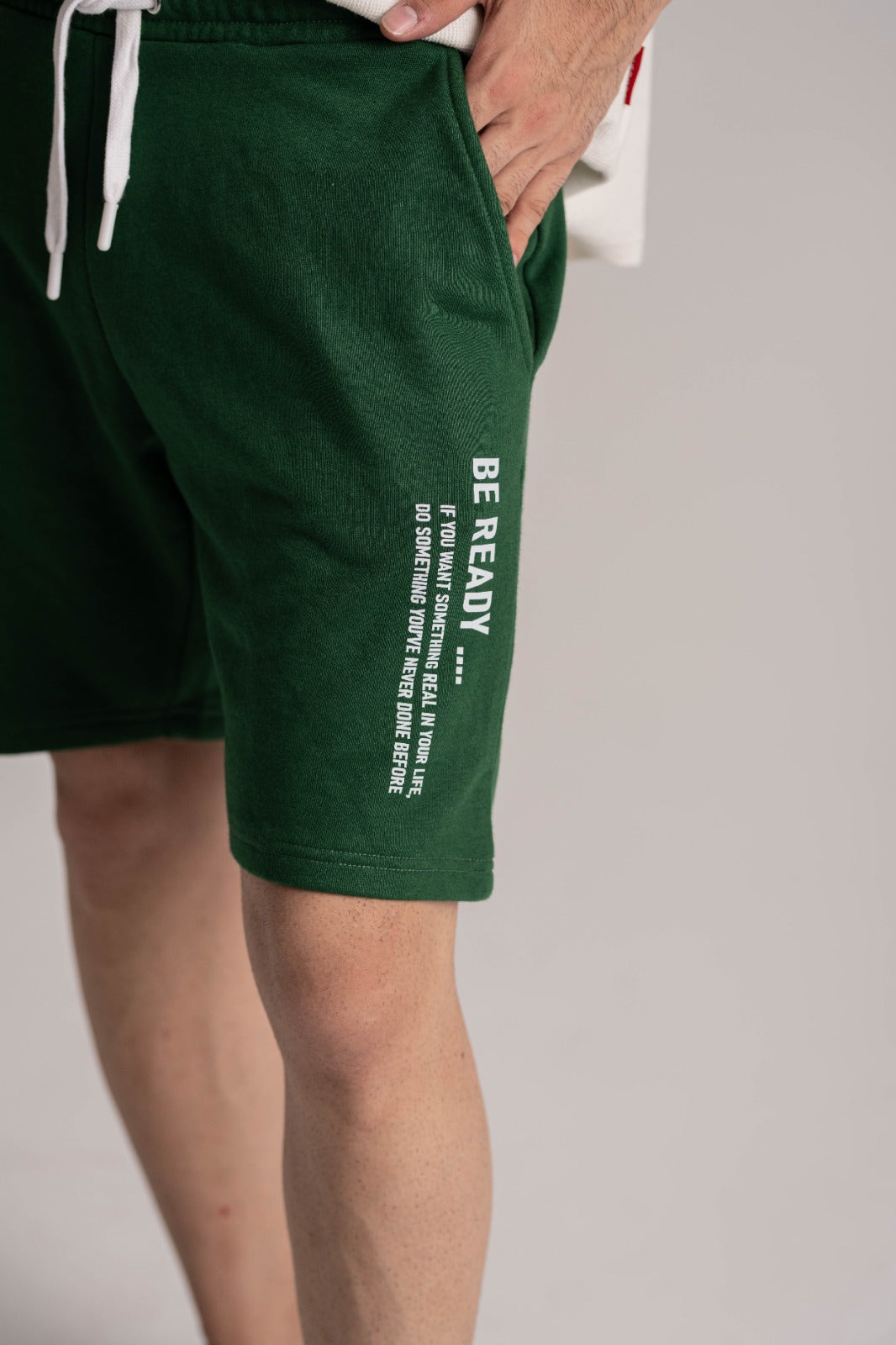 Deep Green Terry Shorts with Cross Pocket