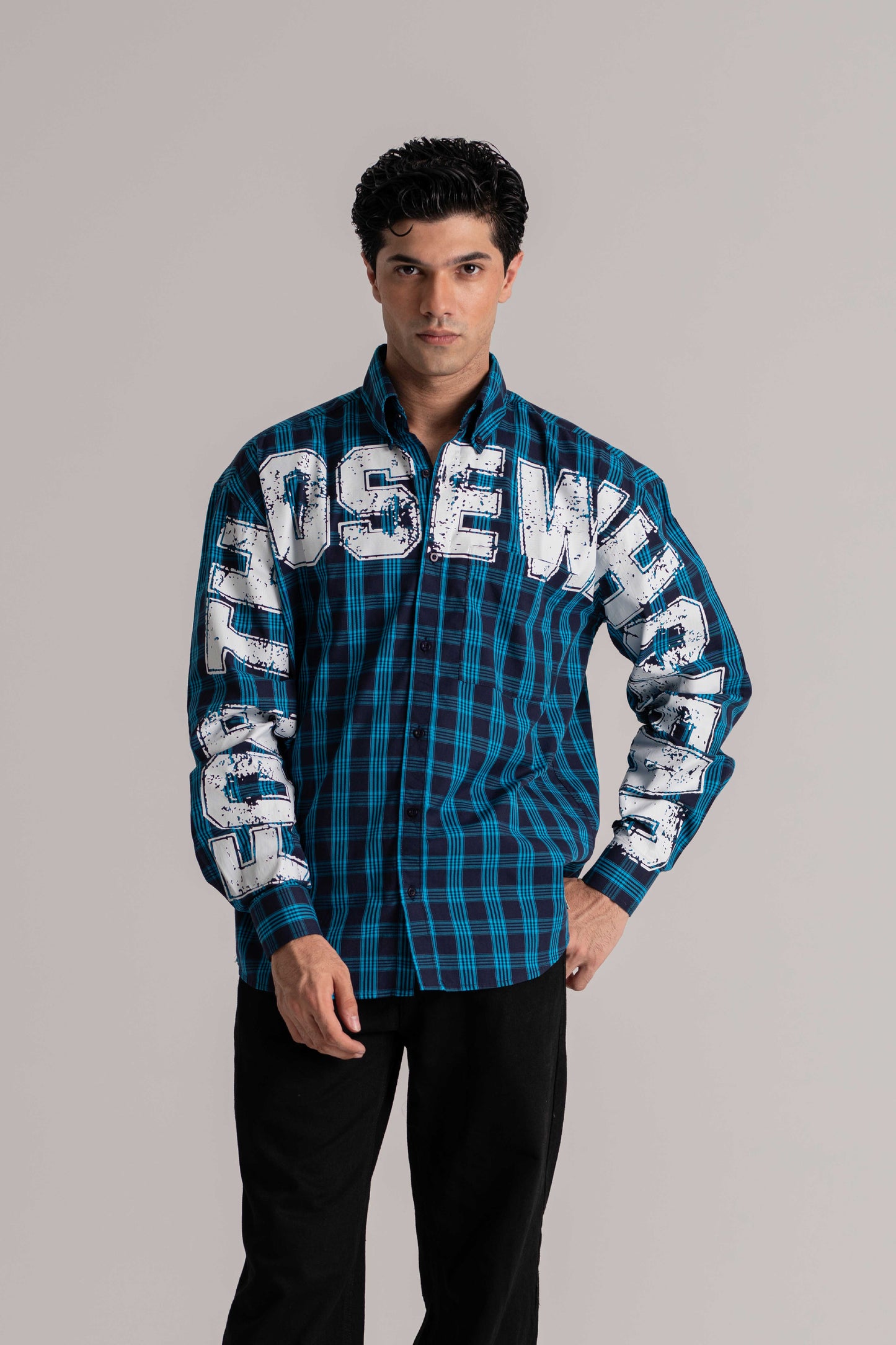 Blue Check Long Sleeve Shirt