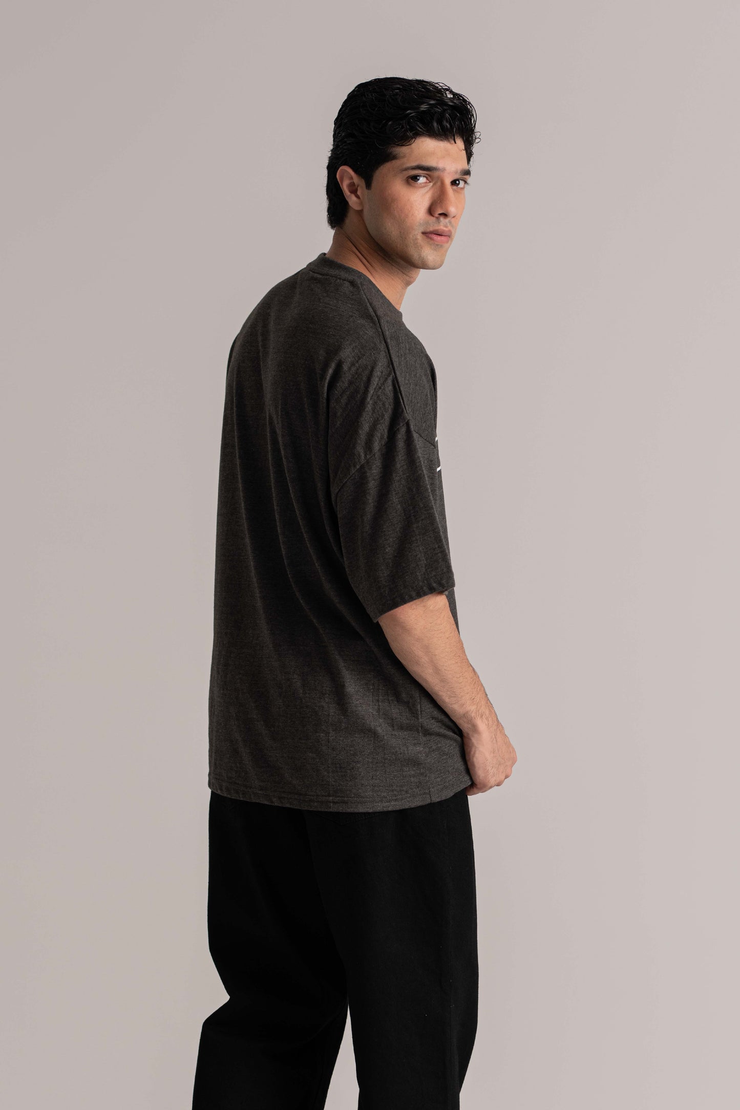 Melange Grey Oversized T-Shirt