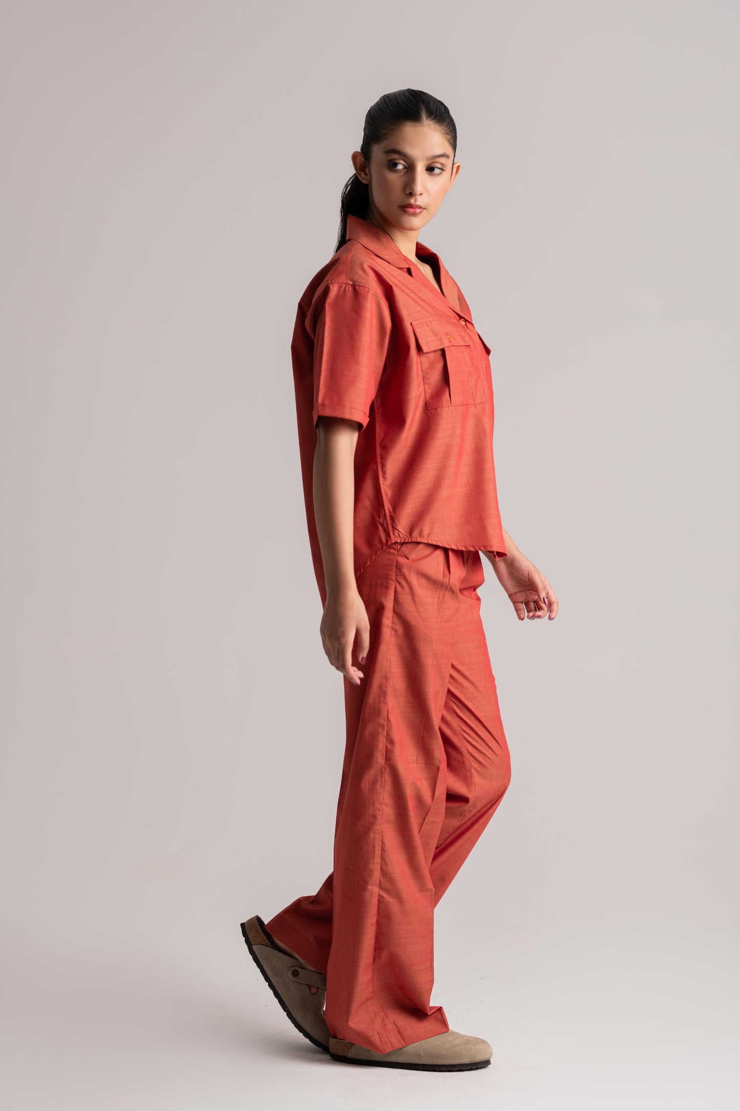 Carrot Red Cotton Co-ord Set