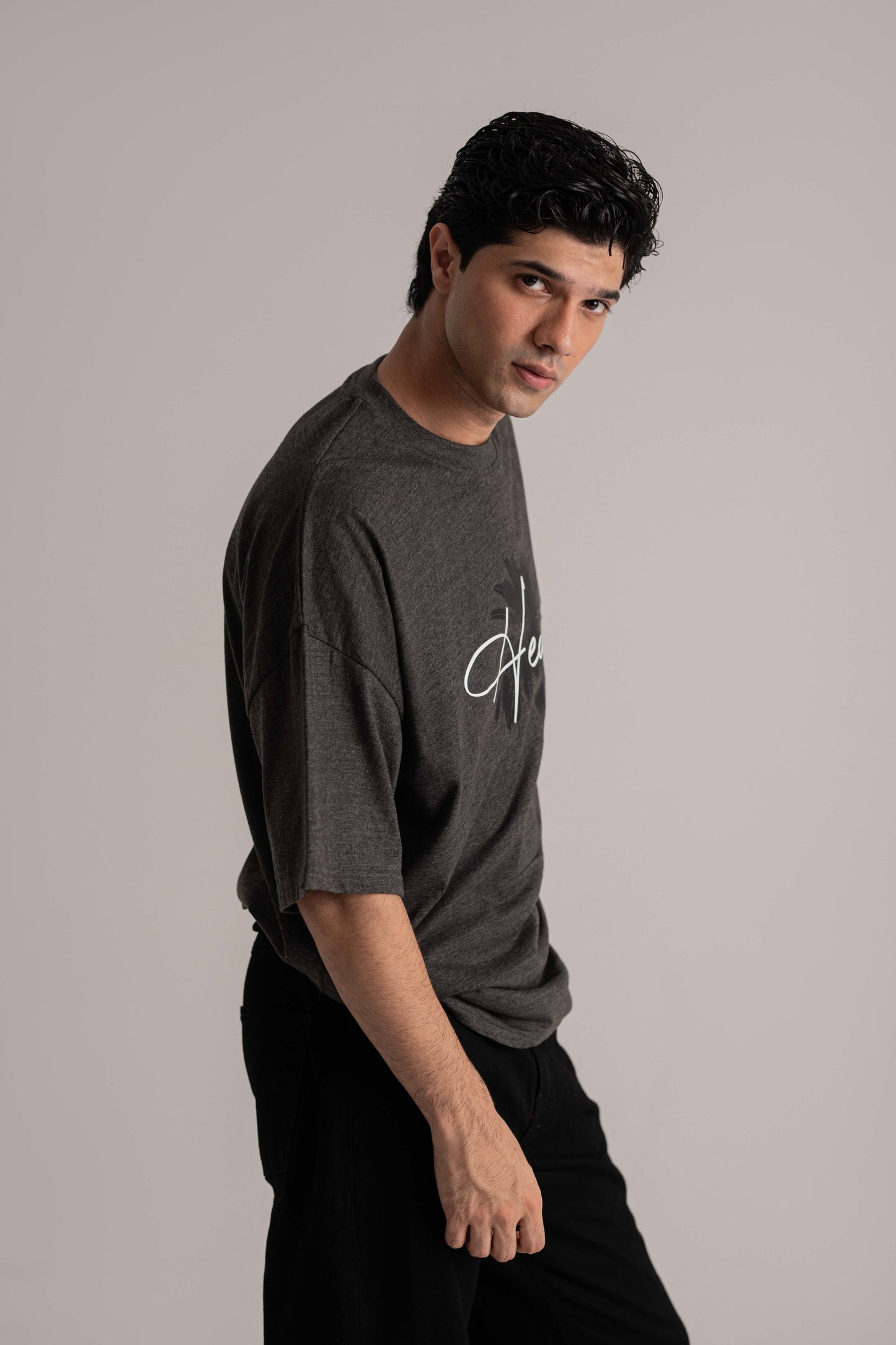 Melange Grey Oversized T-Shirt
