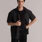 Black Relax Fit Half Sleeve Shirt