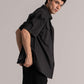 Black Relax Fit Half Sleeve Shirt