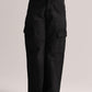 Black Cotton Denim Cargo Pants