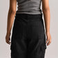 Black Cotton Denim Cargo Pants