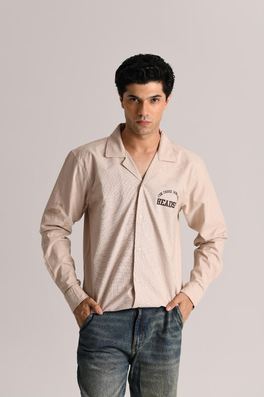 Beige Chambray Full Sleeve Shirt
