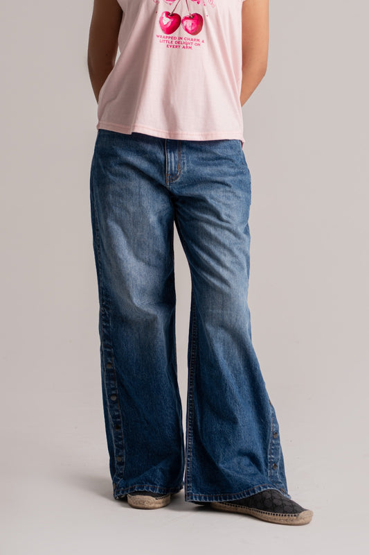 Blue Relaxed Fit Flare Jeans