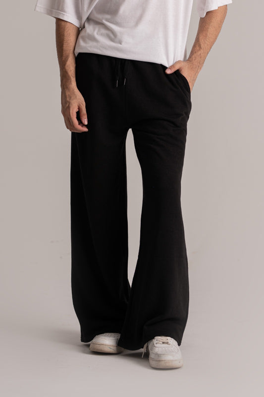 Black Oversized Flare Bottom Pants