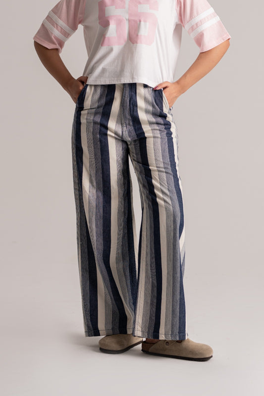 Blue Striper Denim Pant