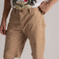 Beige Cotton Twill Shorts
