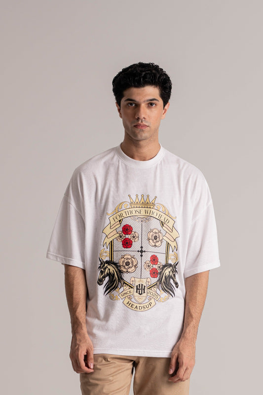 White Oversized Signature Graphic Tee
