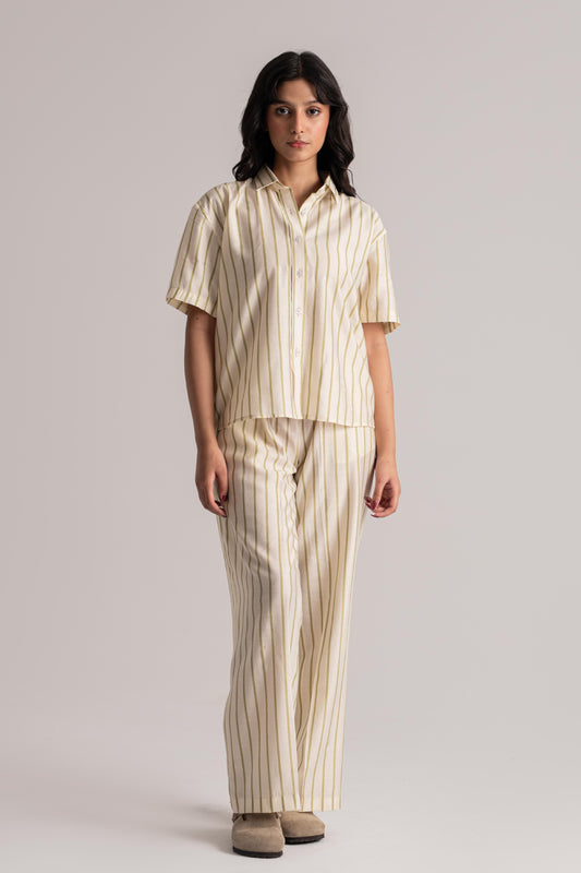 Stripped Cream Cotton Co-ord Set