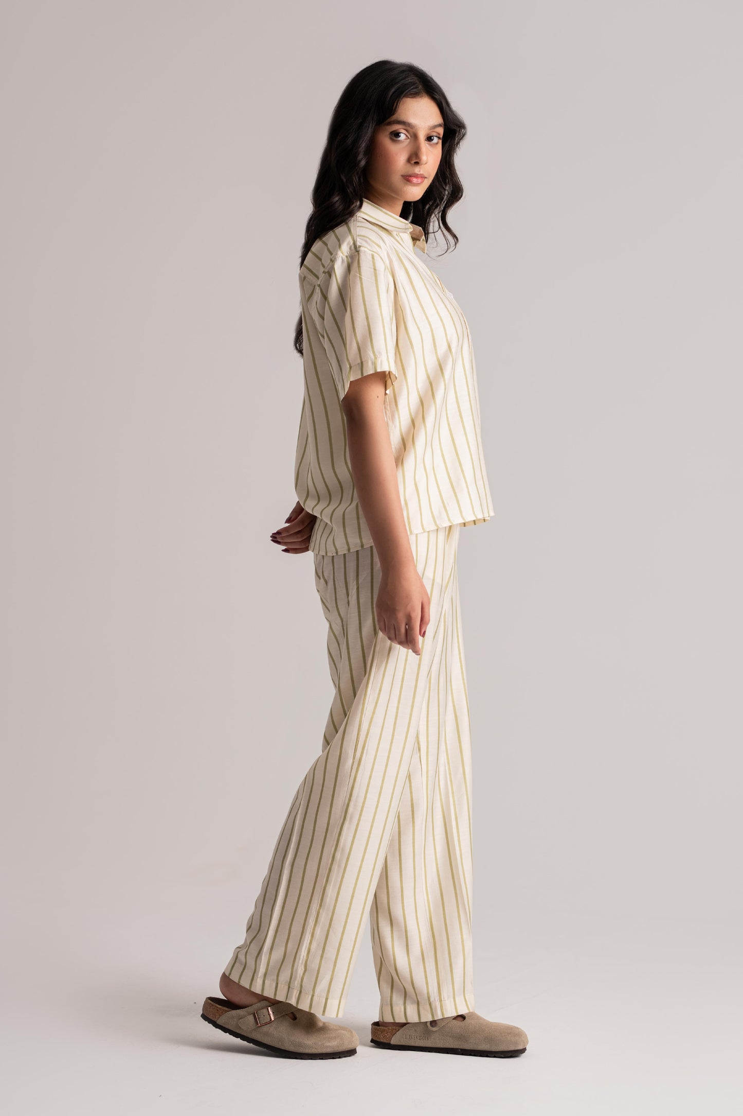 Stripped Cream Cotton Co-ord Set