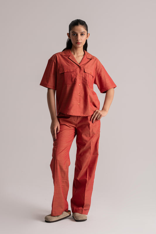 Carrot Red Cotton Co-ord Set