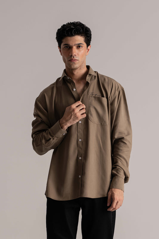 Olive Green Check Long Sleeve Shirt