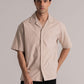 Beige Chambray Half Sleeve Shirt