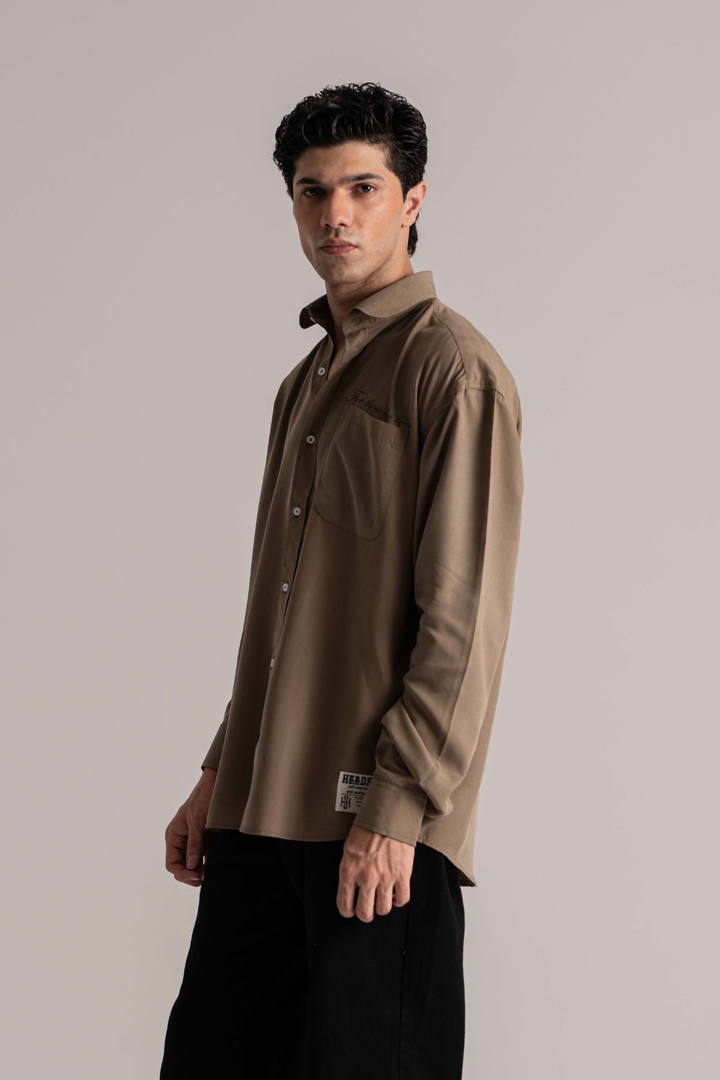 Olive Green Check Long Sleeve Shirt