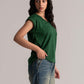 Green Basic V-Neck T-Shirt