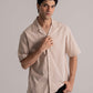 Beige Chambray Half Sleeve Shirt