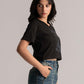 Black Graphic Crop Top