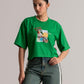 Green Cotton Jersey Crop Top
