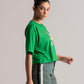 Green Cotton Jersey Crop Top