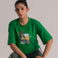 Green Cotton Jersey Crop Top