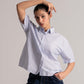 Light Blue Cotton Chambray Crop Top