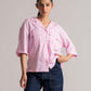 Women’s Pink Oxford Cuban Collar Shirt
