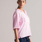 Women’s Pink Oxford Cuban Collar Shirt