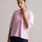 Women’s Pink Oxford Cuban Collar Shirt