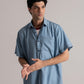 Blue Short Sleeve Denim Shirt