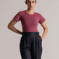 Red Plum Lycra Jersey Crop Top