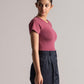 Red Plum Lycra Jersey Crop Top