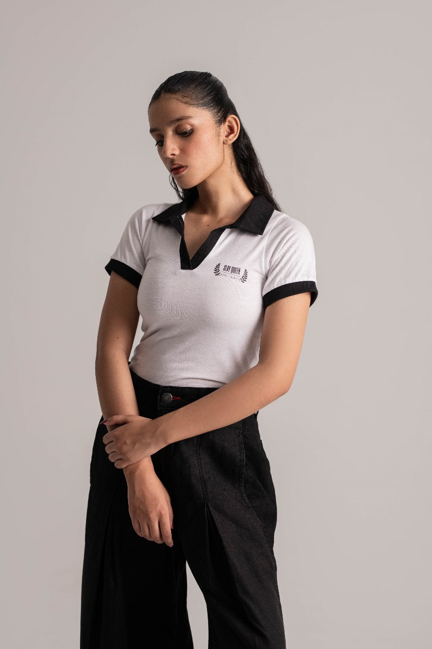 White Skinny Fit Polo Shirt