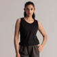 Black Cotton Tank Top