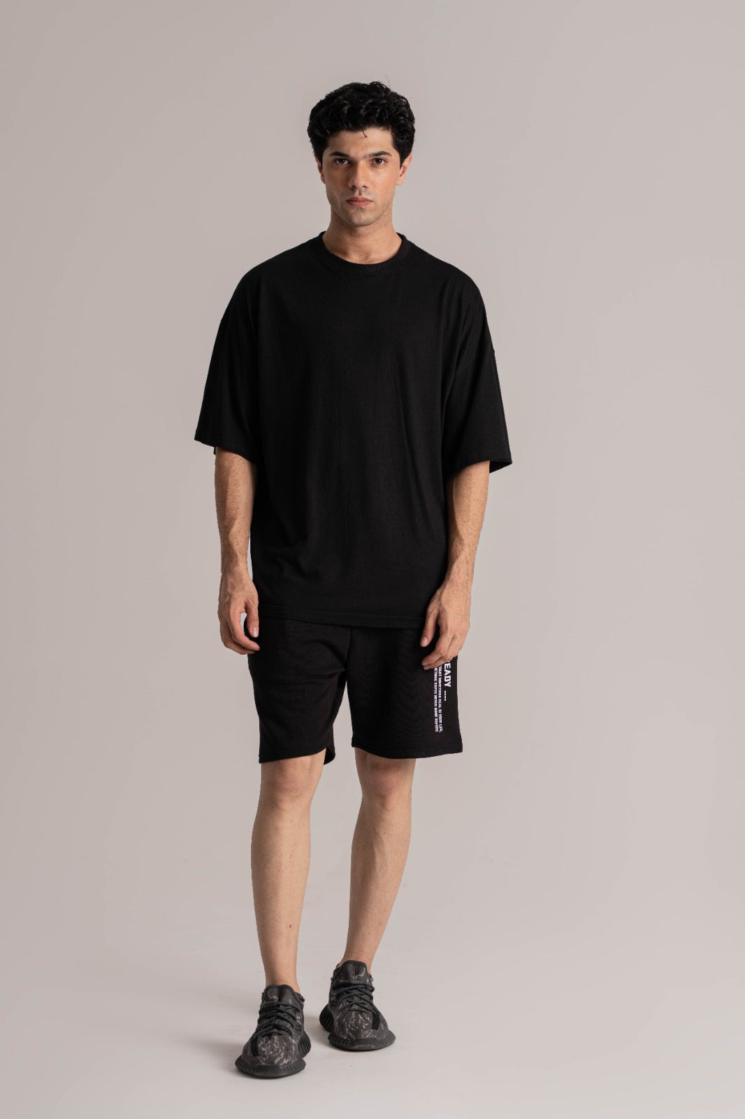 Black Oversized Cotton Jersey Tee