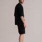 Black Terry Shorts with Cross Pocket