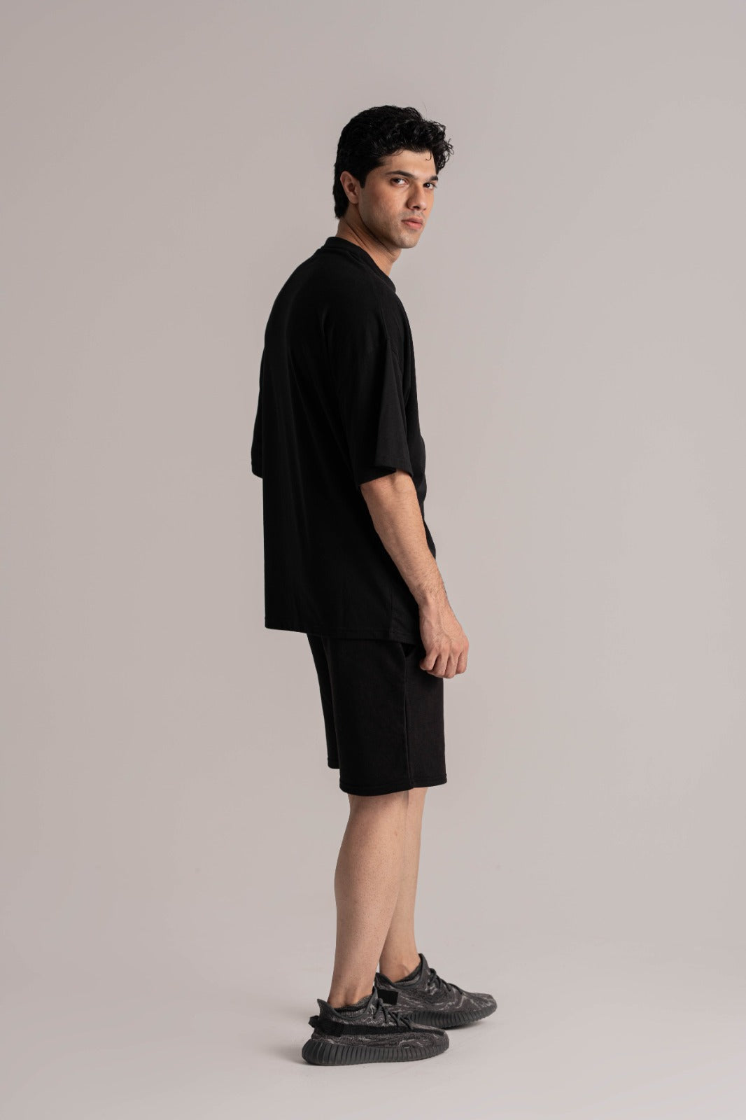Black Oversized Cotton Jersey Tee