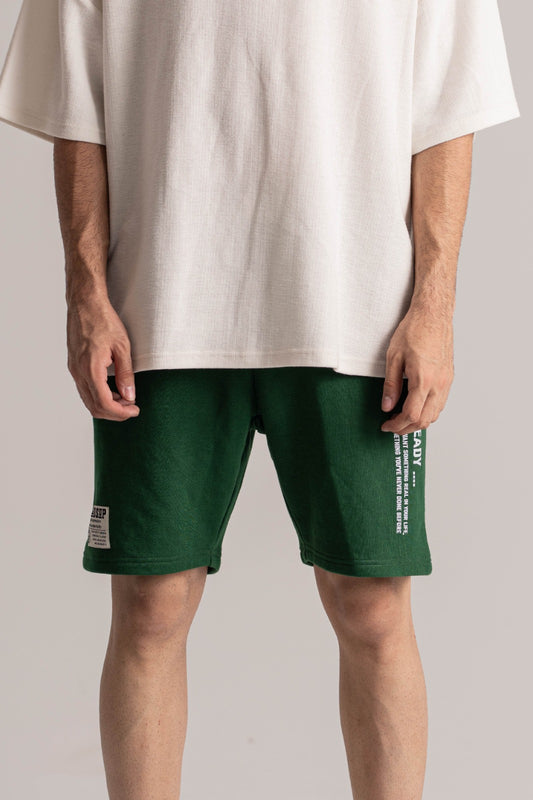 Deep Green Terry Shorts with Cross Pocket